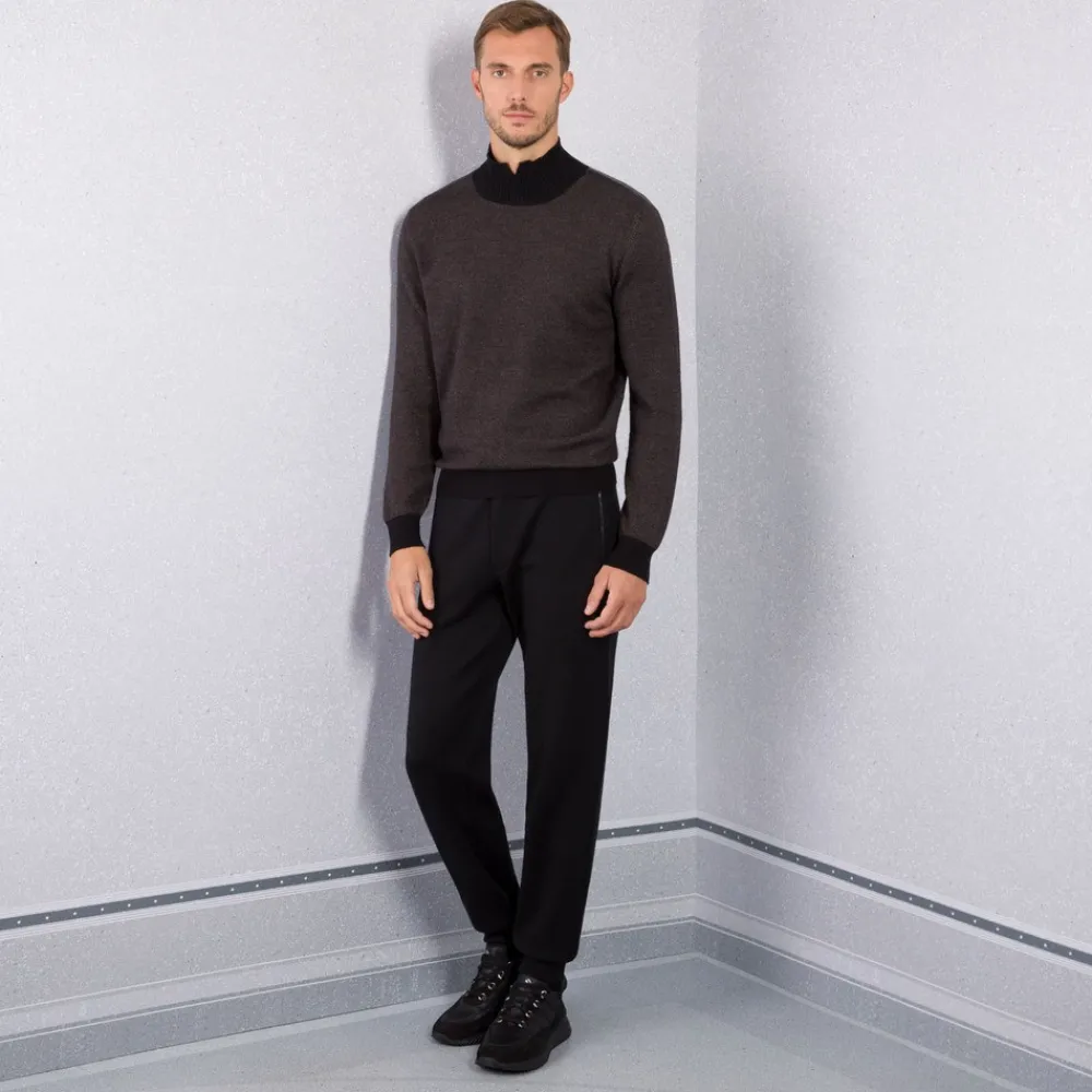 New Open Collar Mockneck Sweater Mens Knitwear
