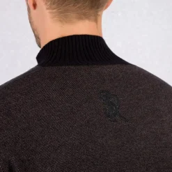 New Open Collar Mockneck Sweater Mens Knitwear