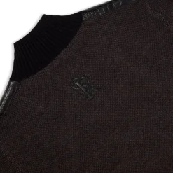 New Open Collar Mockneck Sweater Mens Knitwear