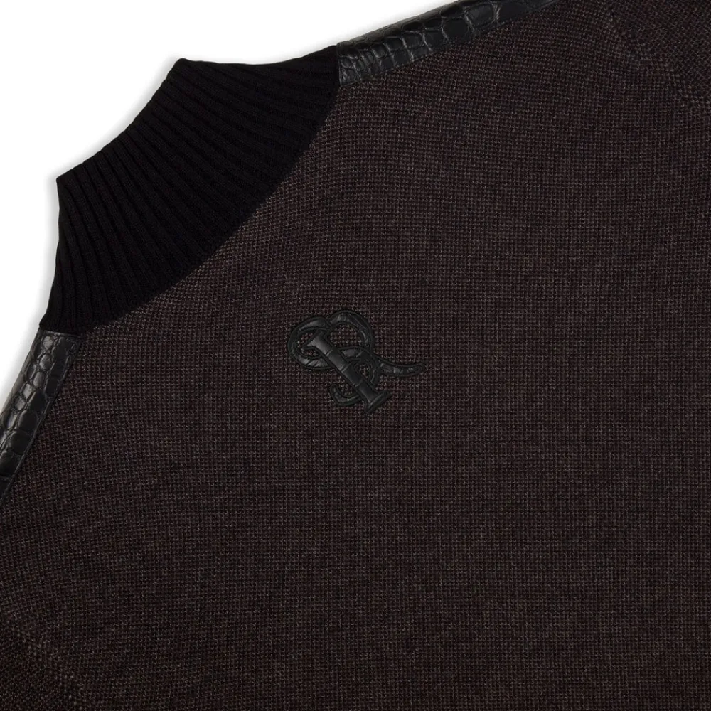 New Open Collar Mockneck Sweater Mens Knitwear