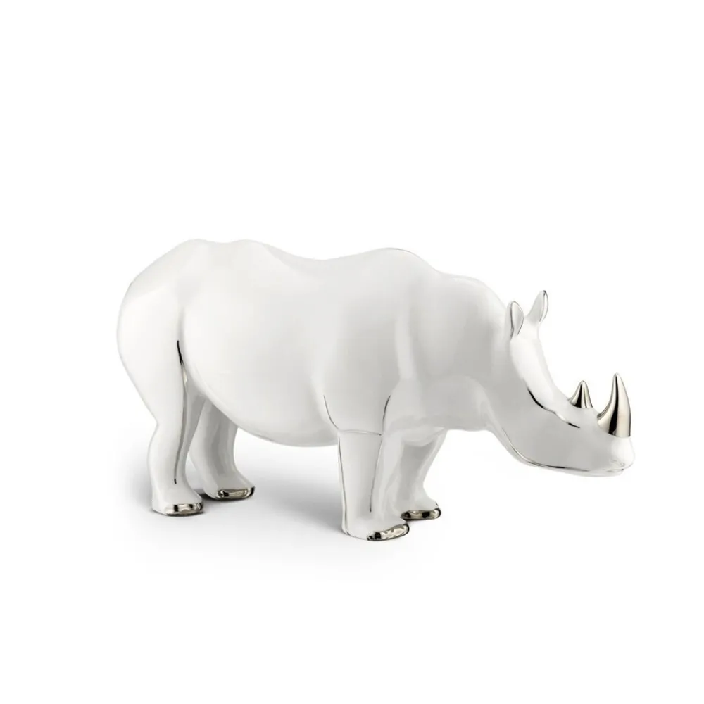 Best Platinum Black Large Porcelain Rhino Ornament Porcelain Line
