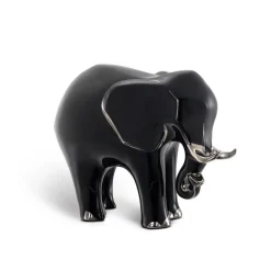 Flash Sale Platinum Black Large Porcelain Elephant Ornament Porcelain Line