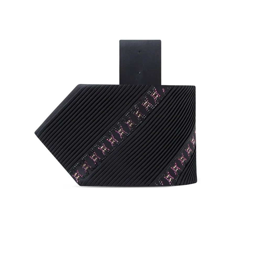 Outlet Pleated Silk Tie With Swarovski Crystals Formal Accessories
