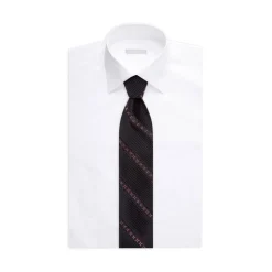 Outlet Pleated Silk Tie With Swarovski Crystals Formal Accessories
