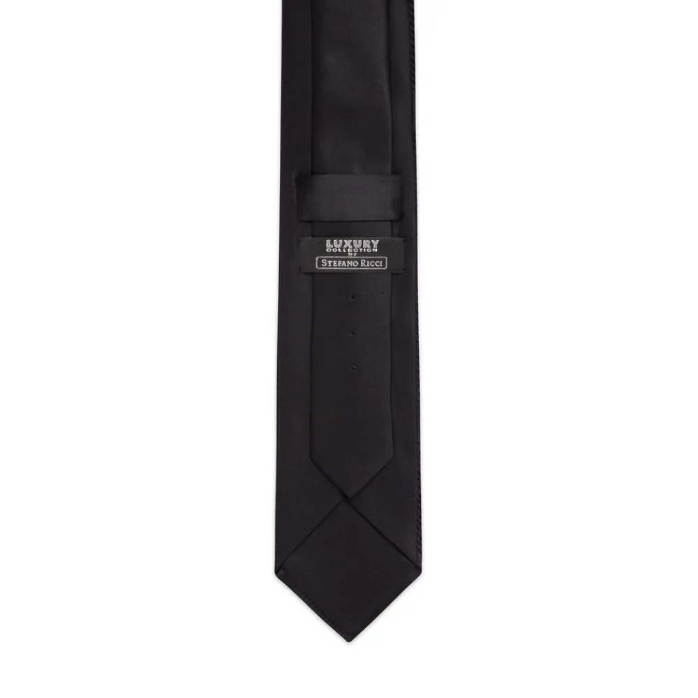 Outlet Pleated Silk Tie With Swarovski Crystals Formal Accessories