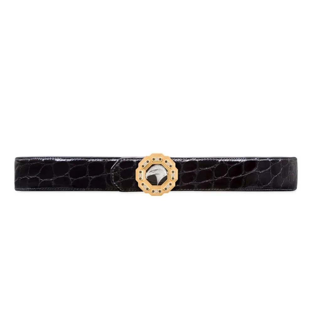 Shop Polished Crocodile Leather Belt Belts