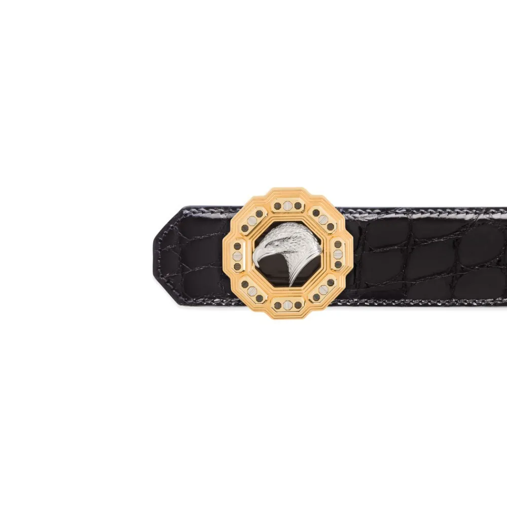 Shop Polished Crocodile Leather Belt Belts