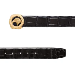 Cheap Polished Crocodile Leather Belt Belts