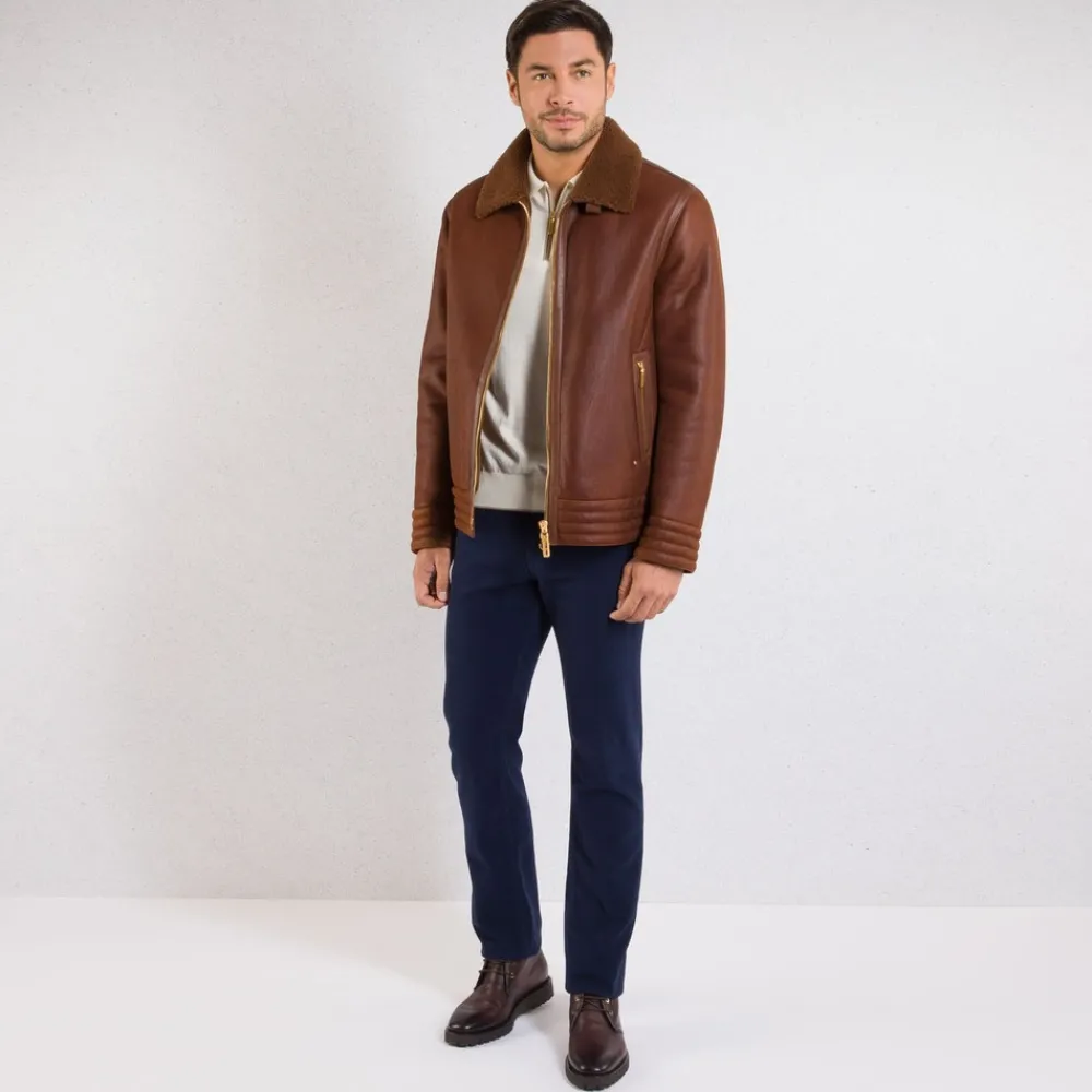 Best Shearling And Lambskin Leather Blouson Mens Outerwear