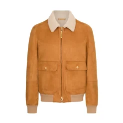 Clearance Shearling And Lambskin Leather Blouson Mens Outerwear