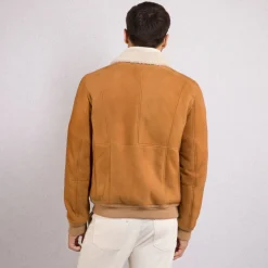 Clearance Shearling And Lambskin Leather Blouson Mens Outerwear