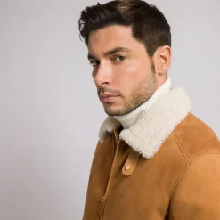 Clearance Shearling And Lambskin Leather Blouson Mens Outerwear