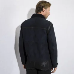 Best Sale Shearling And Leather Blouson Mens Outerwear