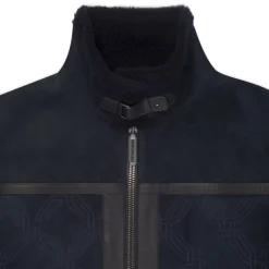 Best Sale Shearling And Leather Blouson Mens Outerwear