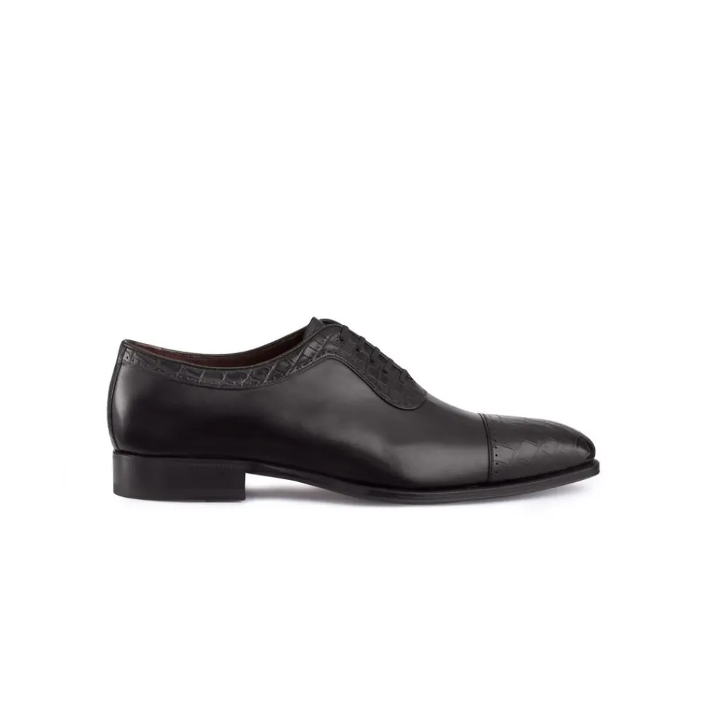 New Shiny Calfskin Leather And Crocodile Oxford Shoes Oxford & Derbies