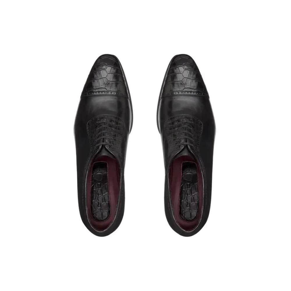 New Shiny Calfskin Leather And Crocodile Oxford Shoes Oxford & Derbies