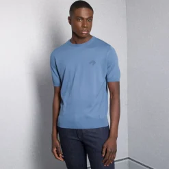 New Short Sleeve Crewneck Sweater Mens Knitwear