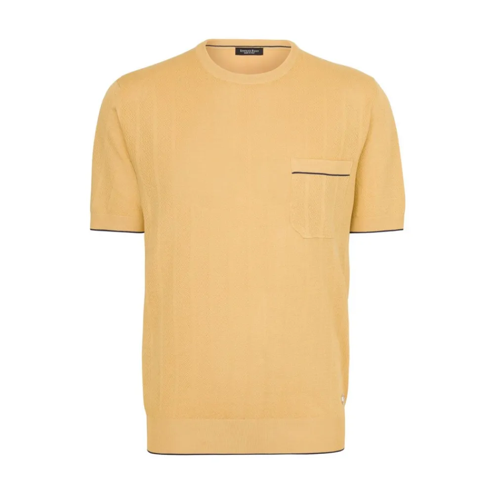 Store Short Sleeve Silk Crewneck Sweater Mens Knitwear