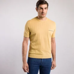 Store Short Sleeve Silk Crewneck Sweater Mens Knitwear