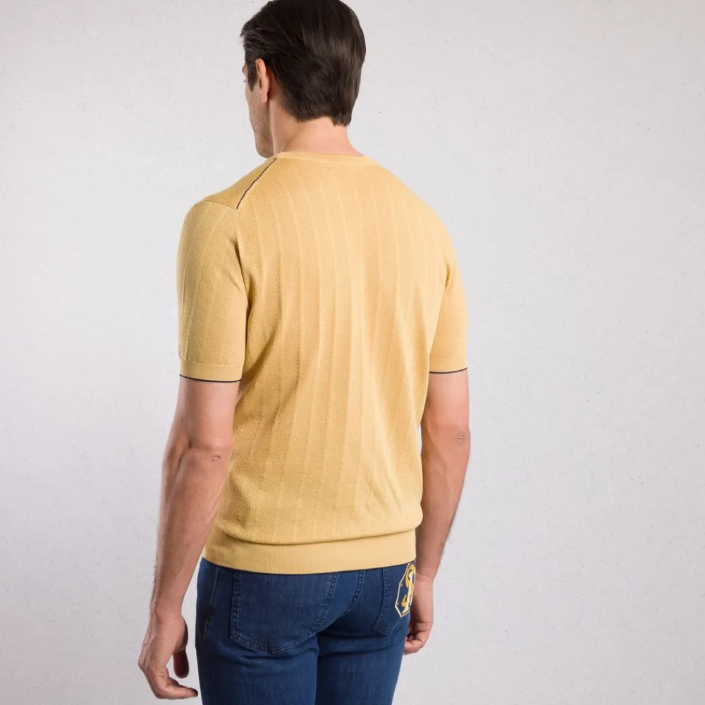 Store Short Sleeve Silk Crewneck Sweater Mens Knitwear