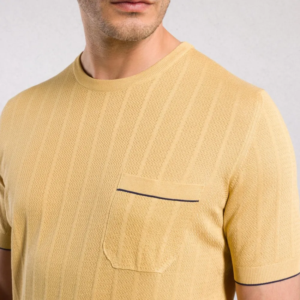 Store Short Sleeve Silk Crewneck Sweater Mens Knitwear