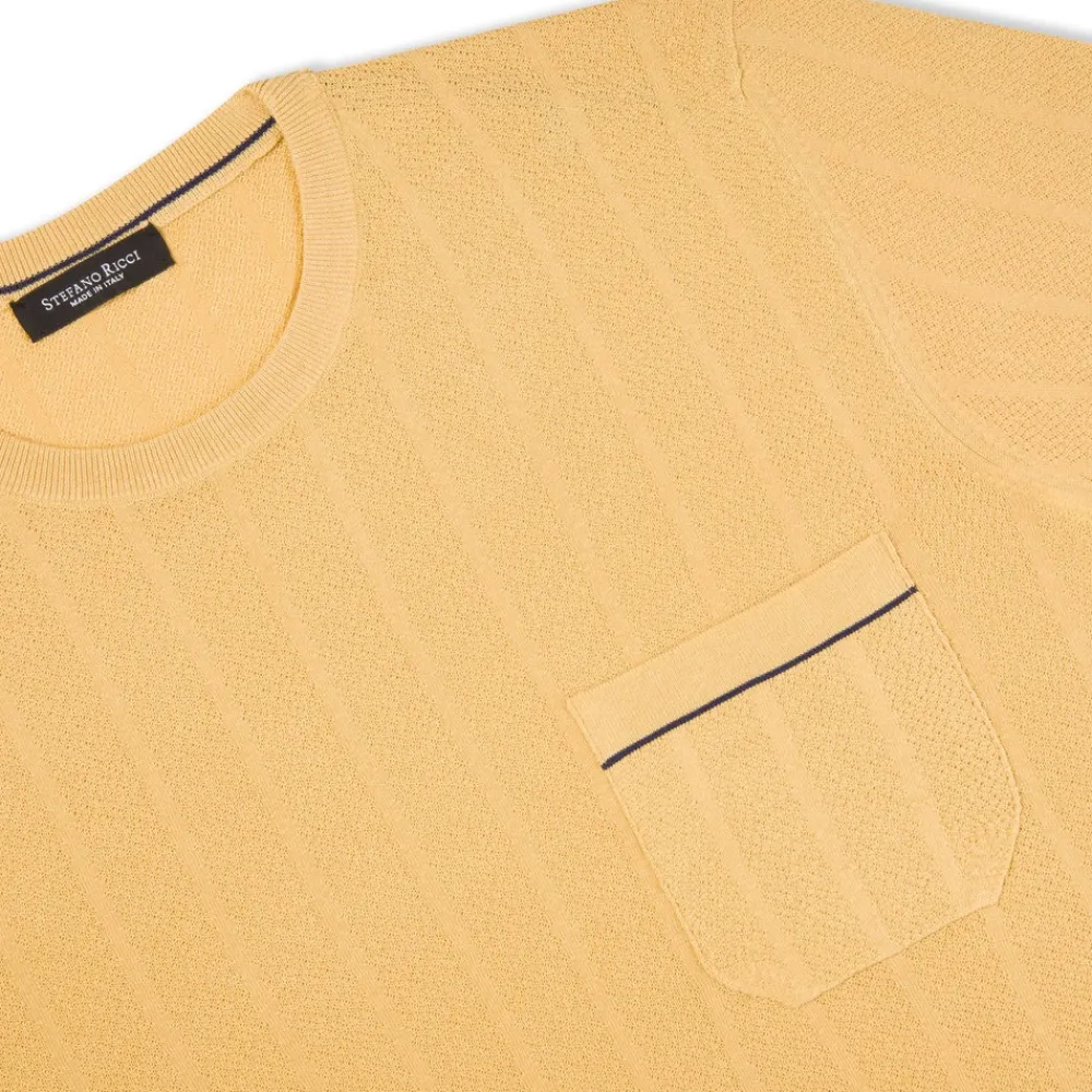 Store Short Sleeve Silk Crewneck Sweater Mens Knitwear