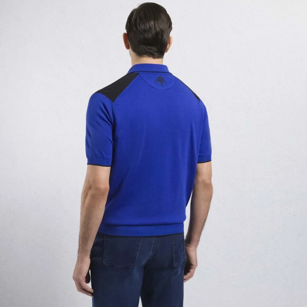 Shop Silk And Cotton Zip Polo Mens Knitwear