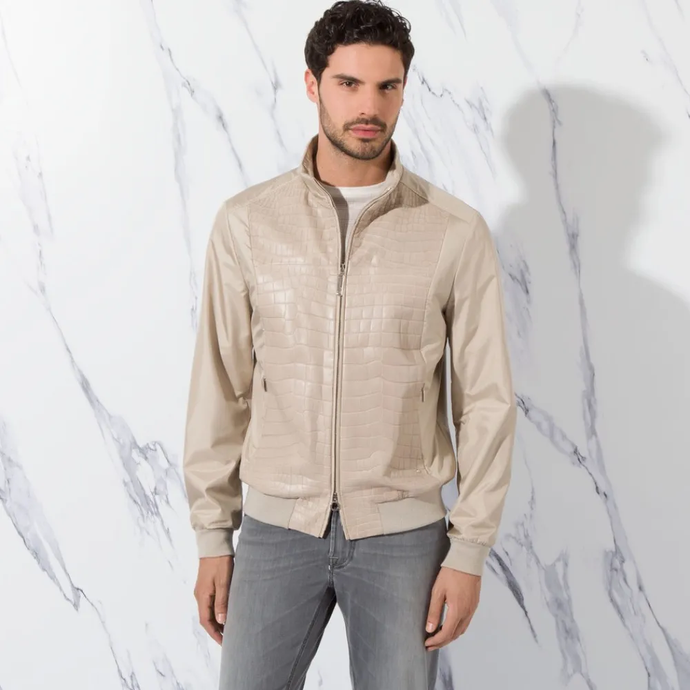 Hot Silk And Crocodile Blouson Mens Last Sizes
