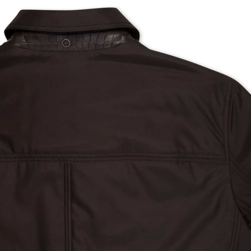 Sale Silk And Crocodile Leather Jacket Mens Outerwear