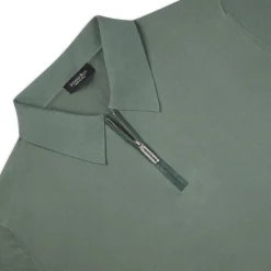 Fashion Silk And Crocodile Zip Polo Shirt Mens Knitwear