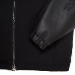 Online Silk And Lambskin Leather Hooded Blouson Junior Outerwear