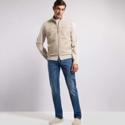 Sale Silk, Cotton And Crocodile Leather Blouson Mens Knitwear