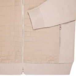 Sale Silk, Cotton And Crocodile Leather Blouson Mens Knitwear