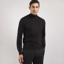 Best Silk Mock Neck Sweater Mens Knitwear
