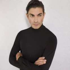 Best Silk Mock Neck Sweater Mens Knitwear
