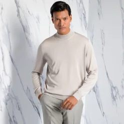 Flash Sale Silk Mockneck Sweater Mens Knitwear