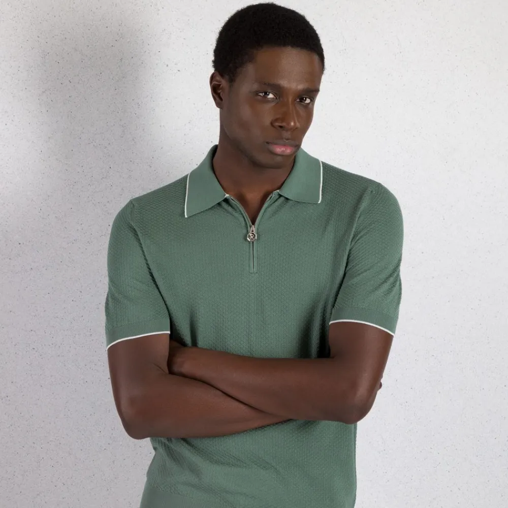 Discount Silk Zip Polo Shirt Mens Knitwear