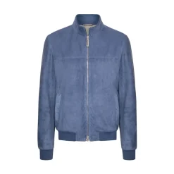 Clearance Suede And Crocodile Leather Blouson Mens Outerwear
