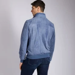 Clearance Suede And Crocodile Leather Blouson Mens Outerwear