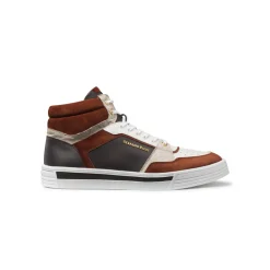 Fashion Suede, Calfskin And Crocodile Leather High Top Sneakers Boots
