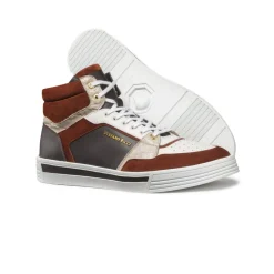 Fashion Suede, Calfskin And Crocodile Leather High Top Sneakers Boots