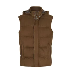 Shop Suede Hooded Gilet Mens Last Sizes