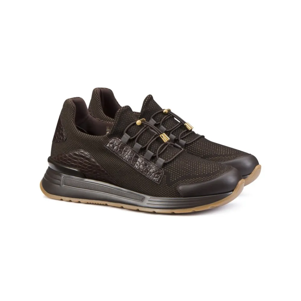 Flash Sale Technical Calfskin And Crocodile Leather Sneakers Sneakers