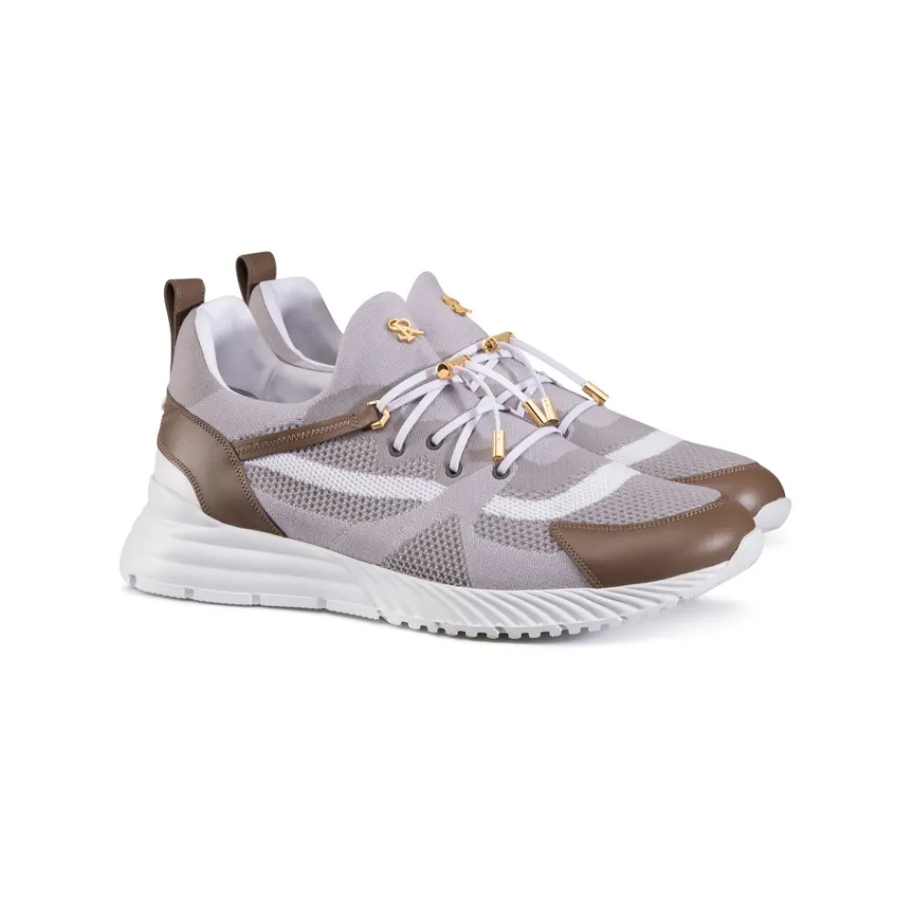 New Technical Fabric And Calfskin Leather Sneakers Sneakers