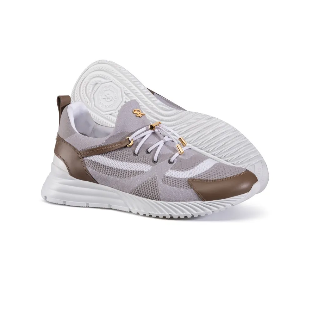 New Technical Fabric And Calfskin Leather Sneakers Sneakers