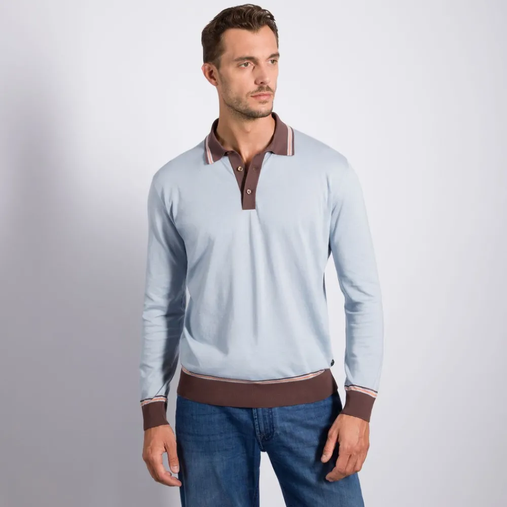 Outlet Three-Button Polo Shirt Mens Knitwear