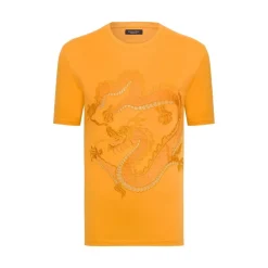 Hot T-Shirt With Chinese Dragon And Swarovski Details Mens T-Shirts