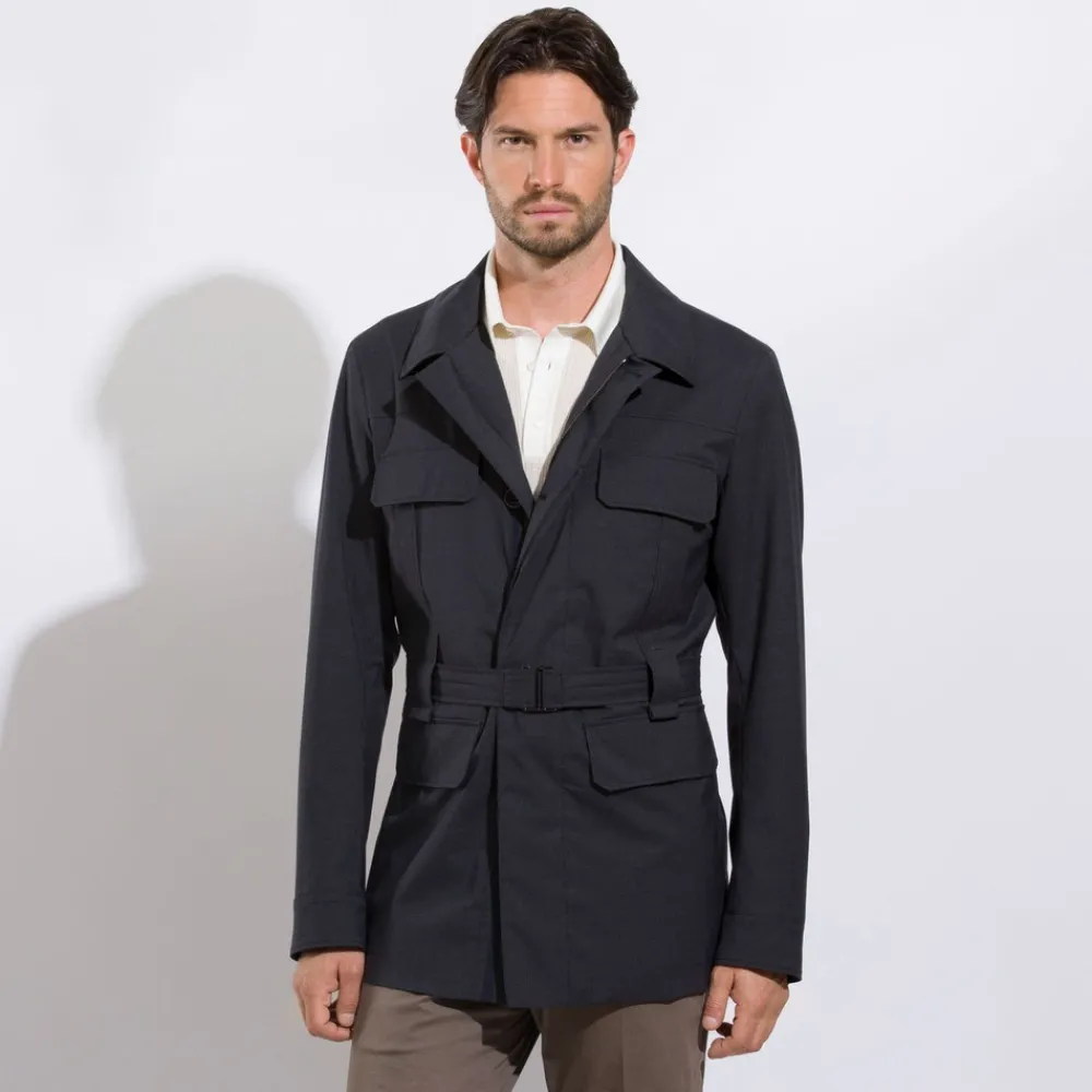 Clearance Virgin Wool And Napa Field Jacket Mens Outerwear