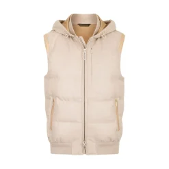 Best Wool And Cashmere Hooded Gilet Mens Outerwear