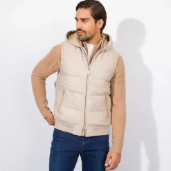 Best Wool And Cashmere Hooded Gilet Mens Outerwear